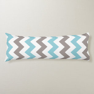 Coussins Longs Motif moderne Blue Grey Chevron