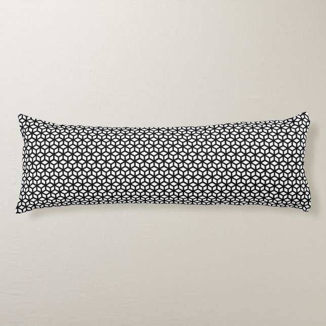 Coussins Longs Motif noir et blanc de cube (Devant)