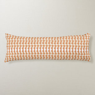 Coussins Longs motif orange et blanc sur arrière - plan blanc