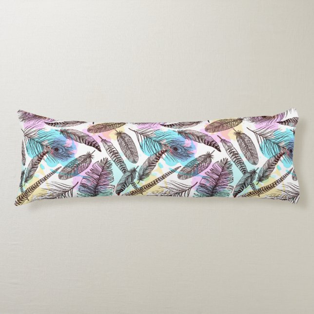 Coussins Longs Motif Peacock Feather (Devant)