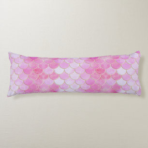 Coussins Longs Motif Pink Pastel & Gold Shimmer Mermaid