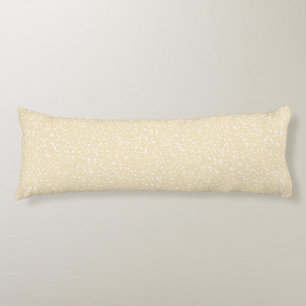 Coussins Longs Motif Points Fantaisistes - Blanc sur Jaune Clair
