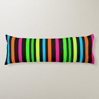 Coussins Longs Motif Rayures Néon