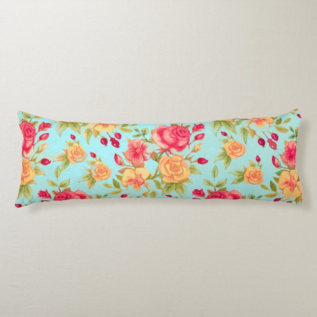Coussins Longs Motif rose (Devant)