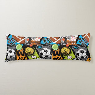 Coussins Longs Motif Sportif Avec Ballons