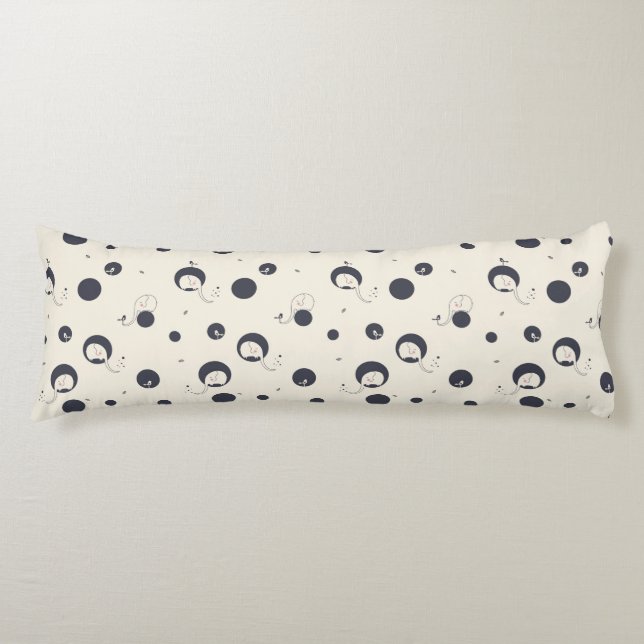 Coussins Longs Motif timide d'éléphant (Devant)