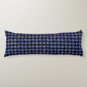 Coussins Longs Motif Tissé Bleu Rose Violet