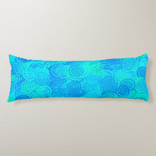Coussins Longs Motif Tourbillons Bleu Turquoise