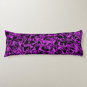 Coussins Longs Motif Triangle Noir Violet