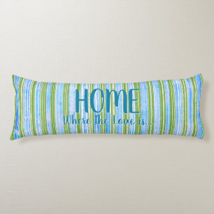 Coussins Longs Motif turquoise, bleu, vert et blanc