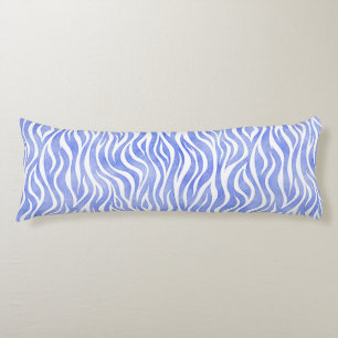 Coussins Longs Motif Zèbre bleu Denim Aquarelle