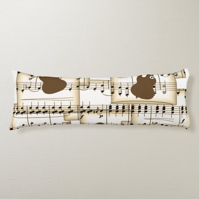 Coussins Longs musique papier guitare arrière - plan (Devant)