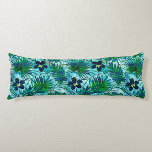Coussins Longs Nalani Hawaiian Tropical Garden Turquoise