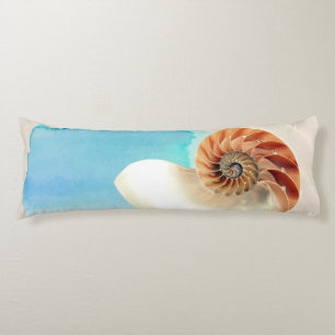Coussins Longs Nautilus Coquillage et sable
