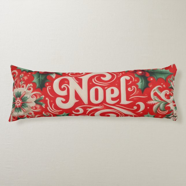 Coussins Longs Noel de Noël Rouge et Vert (Devant)