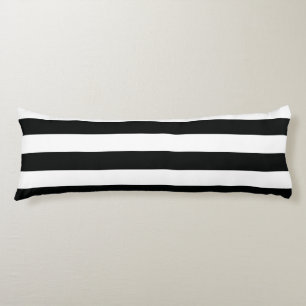 Coussins Longs (Noir et blanc   horizontal) personnalisable rayé