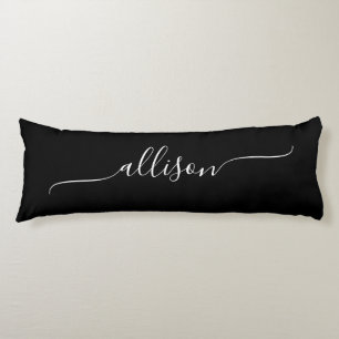 Coussins Longs Noir et blanc Swash Signature