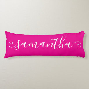 Coussins Longs Nom de la signature de lessive courte et rose chau