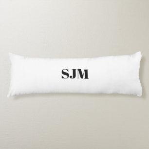 Coussins Longs Nom des initiales en noir blanc monogramme personn