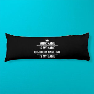 Coussins Longs Nom du travail et du passe-temps Funny personnalis