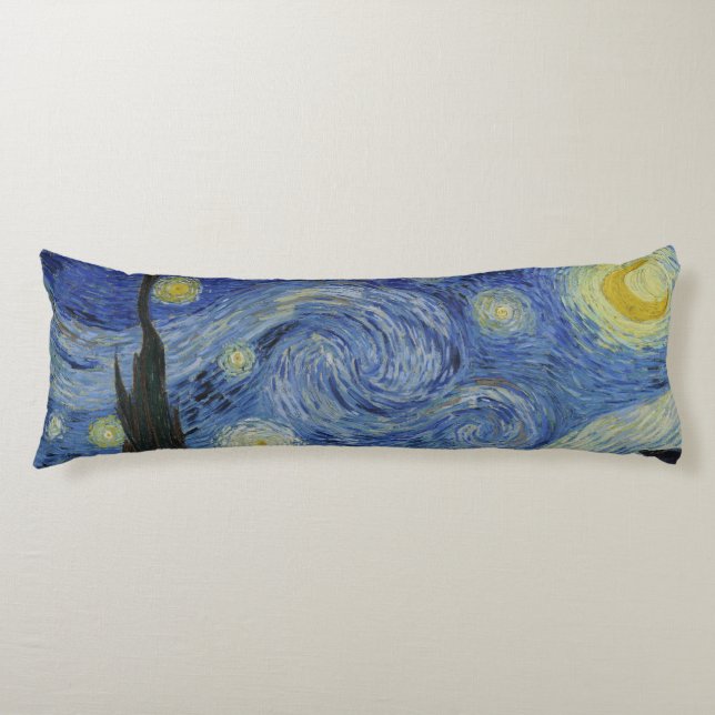 Coussins Longs Nuit étoilée, peinture à l'huile, Vincent Van Gogh (Devant)