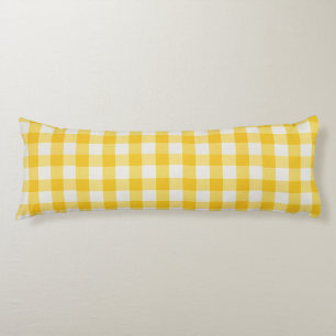 Coussins Longs Nursery Gingham Jaune Doré Maison de Campagne