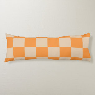 Coussins Longs Orange À damiers En vichy Motif
