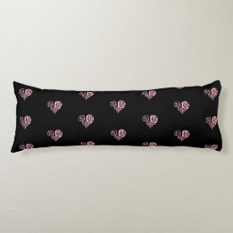Coussins Longs Oreiller carrosserie en fibre rose et noire