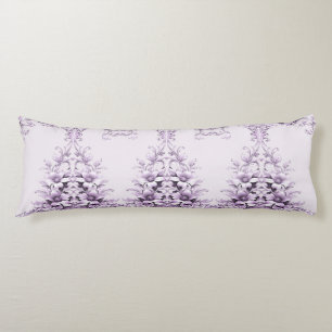 Coussins Longs Oreiller Corporel Fleurs Violettes Élégantes