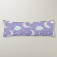 Oreiller Corporel Lune Violette et Nuages