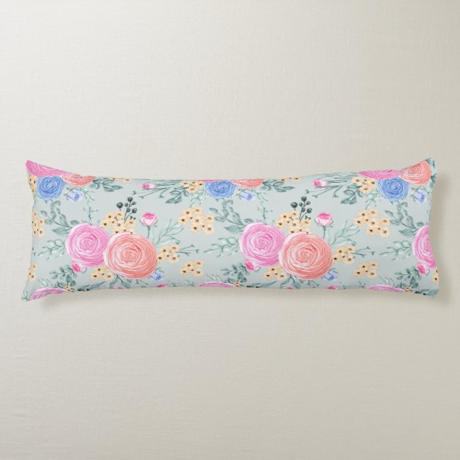 Coussins Longs Oreiller corps à motif floral (Devant)