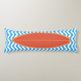 Coussins Longs Oreiller corps de surf Vagues bleu orange relaxant