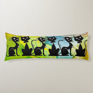 Coussins Longs Oreiller corps Express Chat Noir