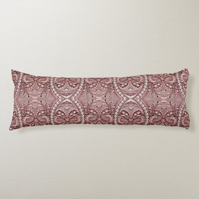 Coussins Longs Oreiller Corps Fleur Rose (Devant)