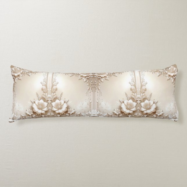 Coussins Longs Oreiller Corps Fleurs D'Ivoire (Devant)