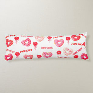 Coussins Longs Oreiller du corps tactile rose et rouge DoNut