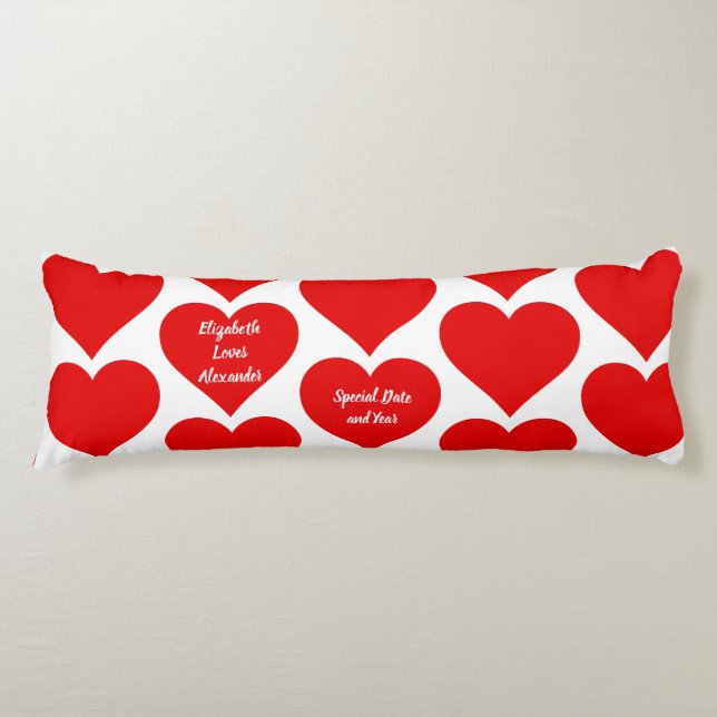 Coussins Longs Oreiller personnel de la mémoire Valentine (Devant)