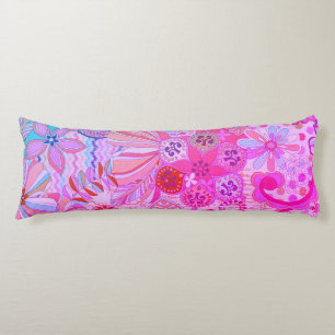 Coussins Longs Oreiller pour corps d'impression multicolore rose