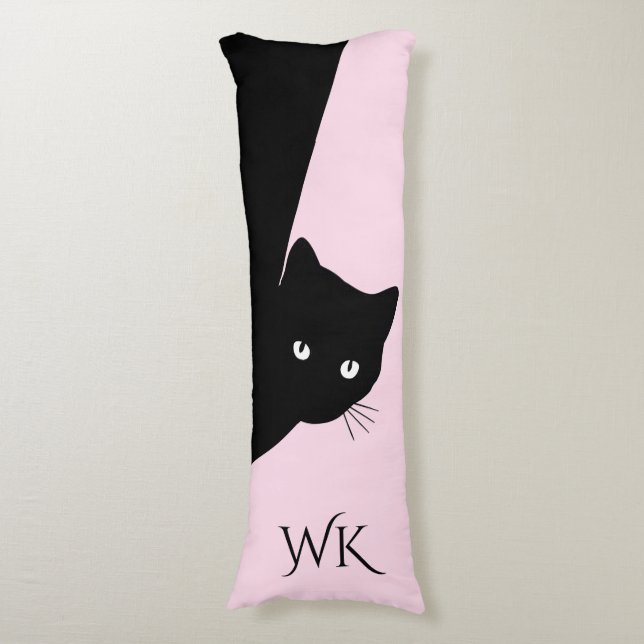 Coussins Longs Oreiller Sly Black Cat Monogram (Devant (Vertical))