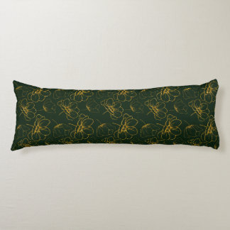 Coussins Longs Oreiller vert émeraude et doré