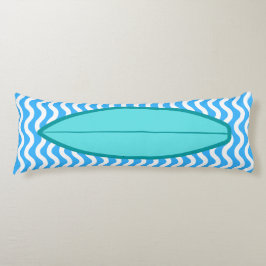 Coussins Longs Oreillers de surf Turquoise Blue Waves