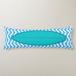 Coussins Longs Oreillers de surf Turquoise Blue Waves