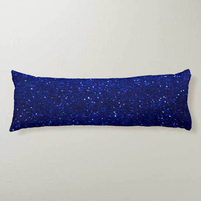 Coussins Longs Oreillers Royal Blue Faux Parties scintillant (Devant)
