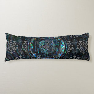 Coussins Longs Ormeau Shell de Sri Yantra/Sri Chakra et argent