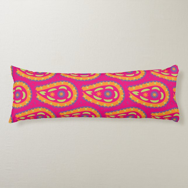 Coussins Longs Paisley coloré (Devant)