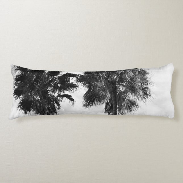 Coussins Longs Palmiers noir blanc #2 #mur #art (Devant)