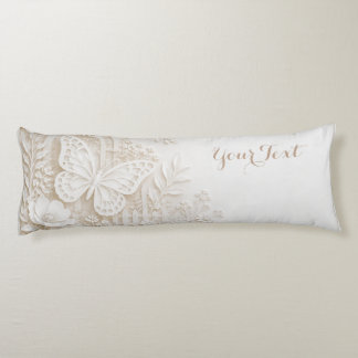 Coussins Longs Papier découpé élégant papillon avec cadre floral