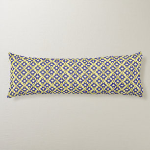 Coussins Longs Papier peint Art Déco Motif, beige et bleu