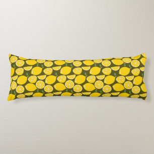 Coussins Longs Papier Peint Motif Citron Jaune Été