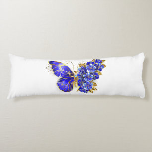 Coussins Longs Papillon saphir à fleurs